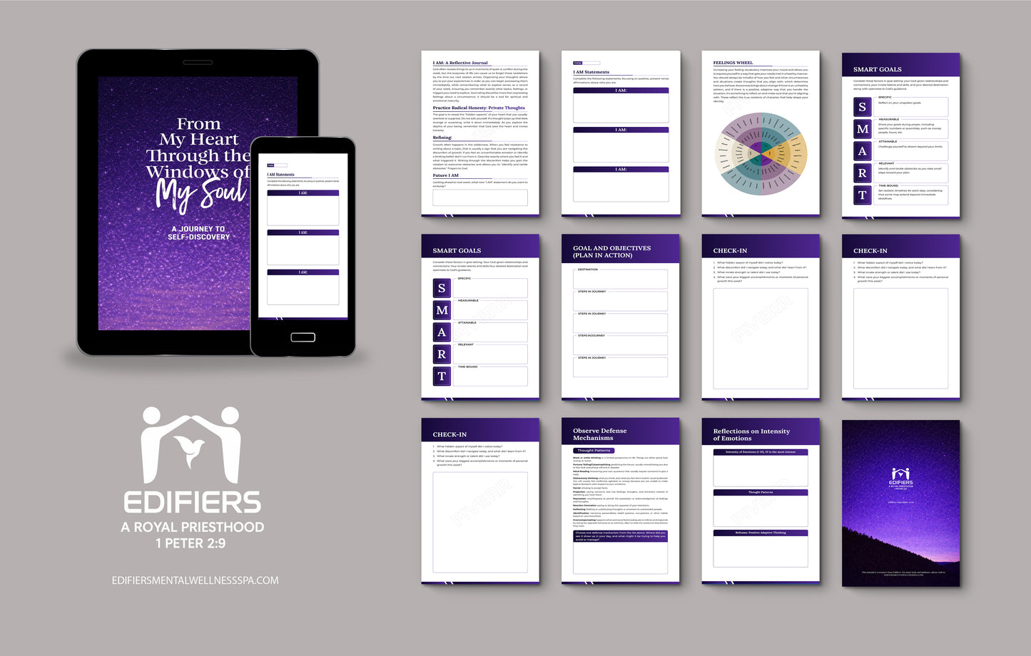 E-Journal- (Classic Edition Amethyst Starry Night) From My Heart Through The Windows of My Soul